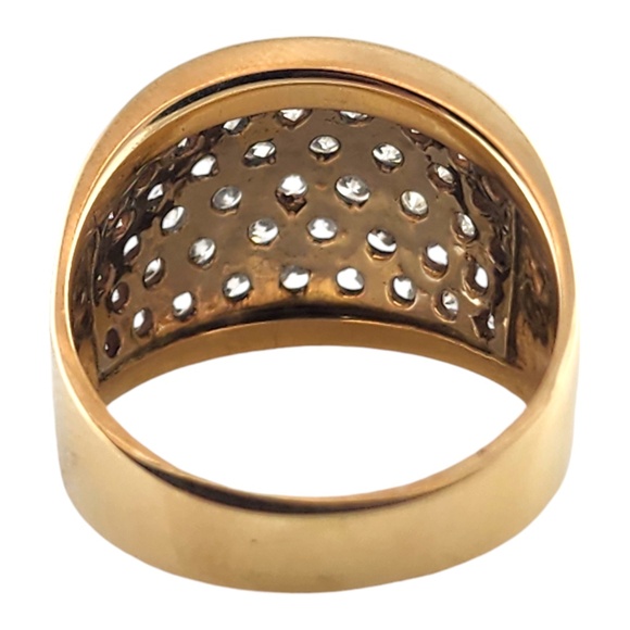 14 Karat Yellow Gold Diamond Pave Wide Band Ring Size 7.75 #19028 - Picture 3 of 8